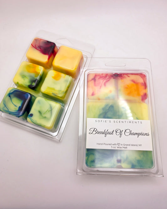 "Breakfast of Champions" (Fruit Loop scented) 5 oz Large Wax Melt