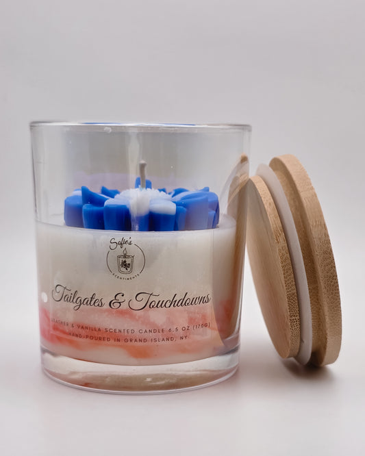 Tailgates & Touchdowns – Scented Football Candle (Leather & Vanilla, 6.5oz)