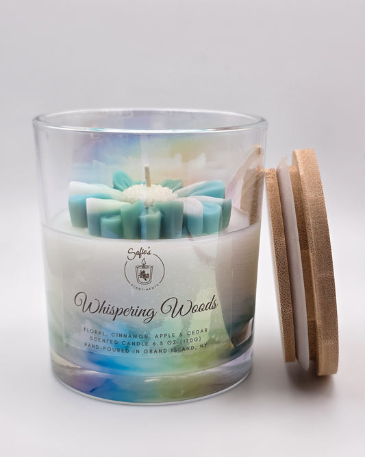 Whispering Woods – 6.5 oz Fall Candle | Floral, Cinnamon, Apple & Cedar