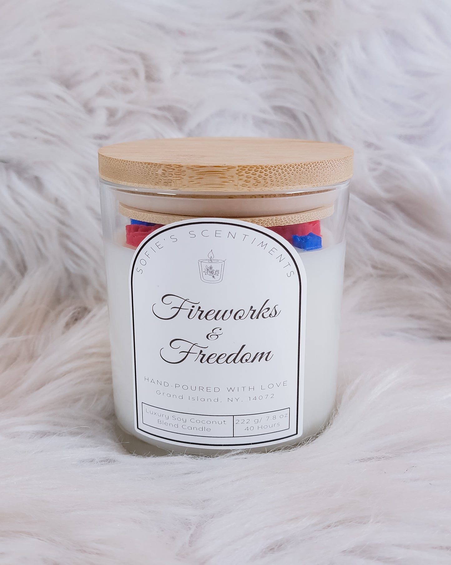 "Fireworks & Freedom" (Citrus & Floral) 8oz Scented Candle