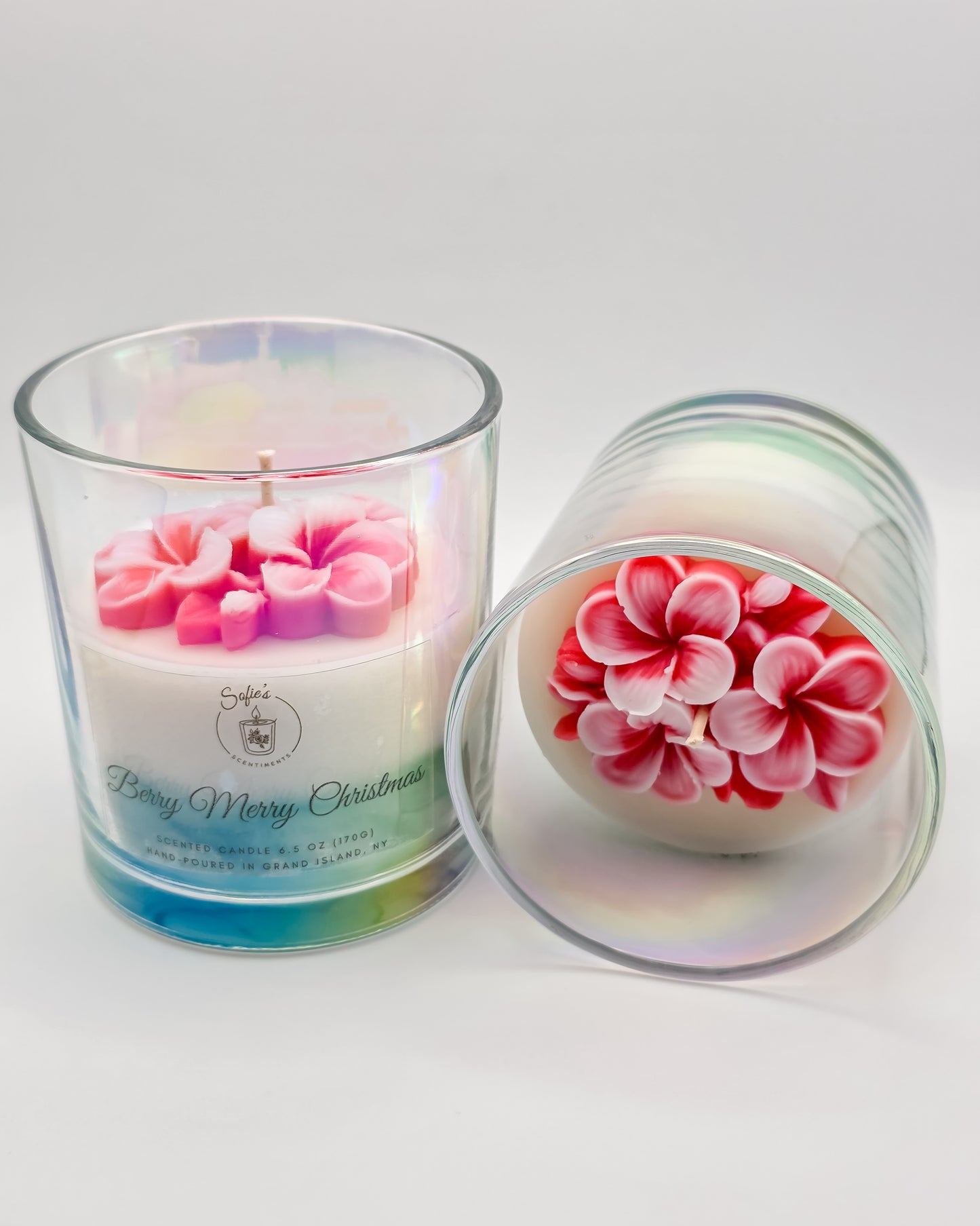 "Berry Merry Christmas" 6.5 oz Green & Red Berry Scented Candle