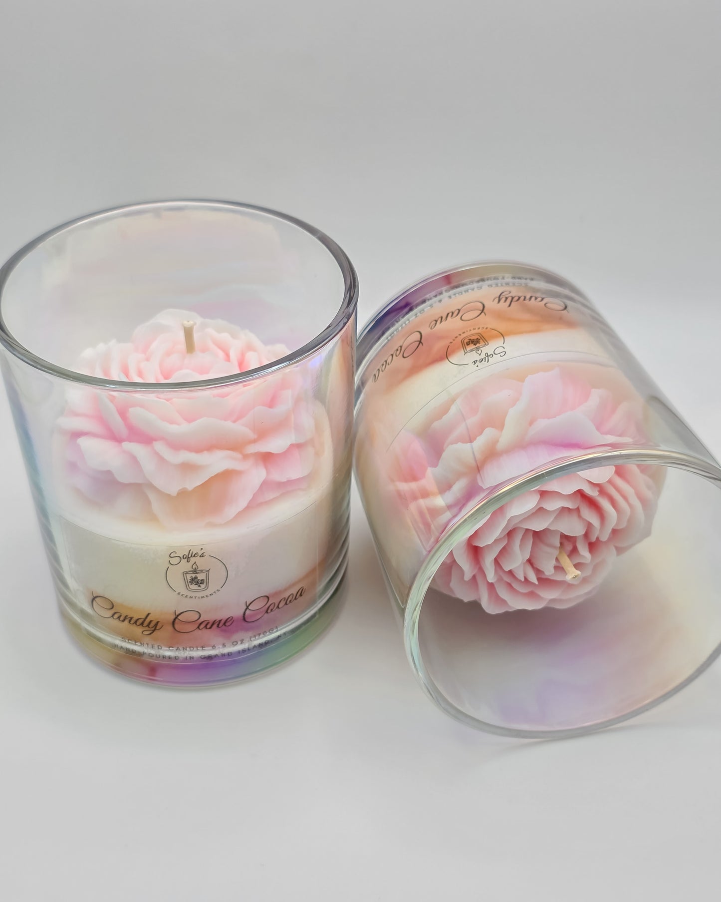 Candy Cane Cocoa Candle – Peppermint Mocha Chocolate & Vanilla Holiday Scent