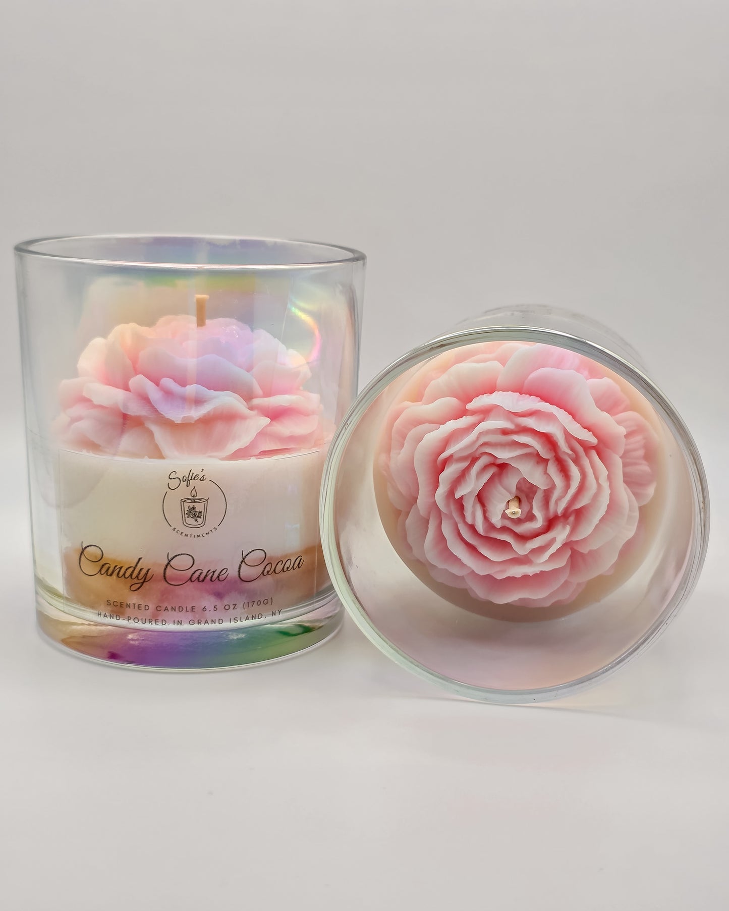 Candy Cane Cocoa Candle – Peppermint Mocha Chocolate & Vanilla Holiday Scent