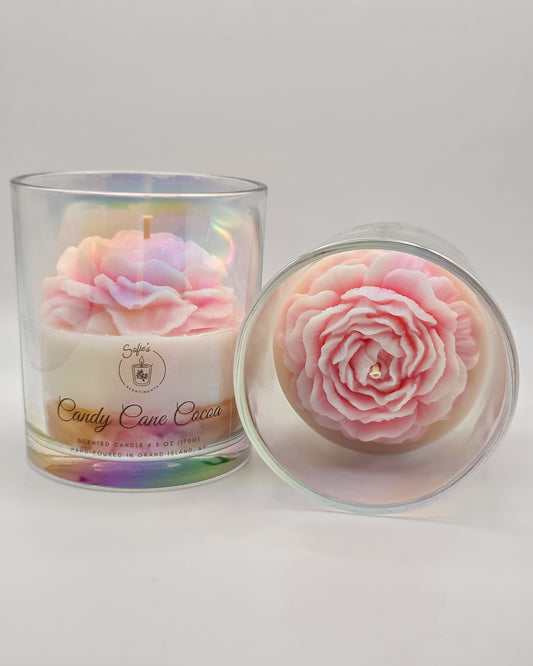 Candy Cane Cocoa Candle – Peppermint Mocha Chocolate & Vanilla Holiday Scent