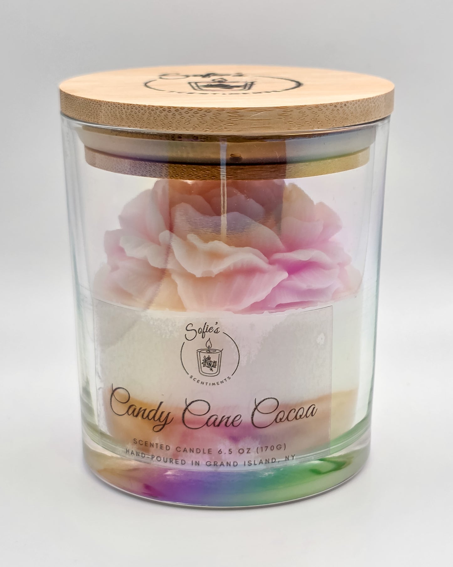 Candy Cane Cocoa Candle – Peppermint Mocha Chocolate & Vanilla Holiday Scent