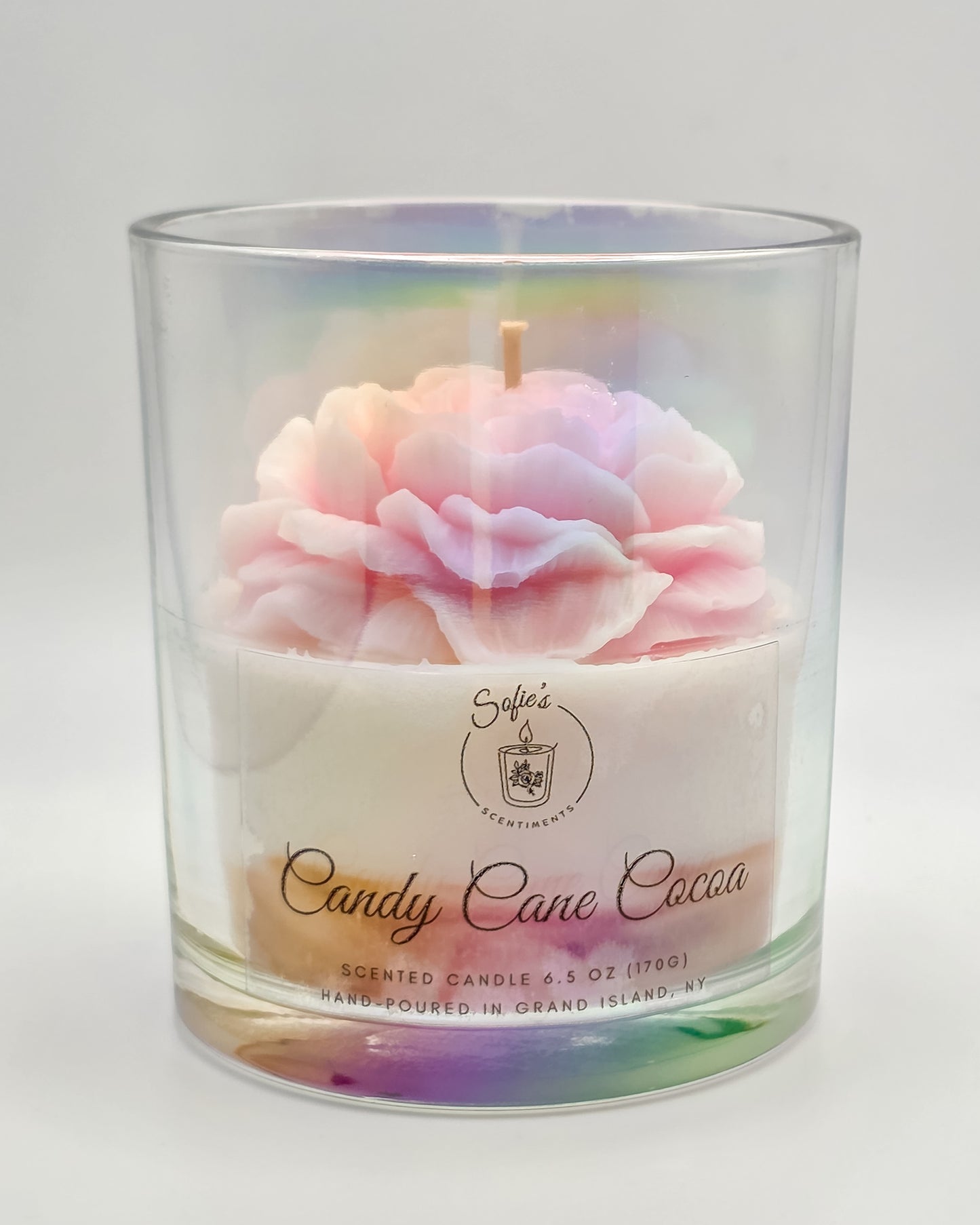 Candy Cane Cocoa Candle – Peppermint Mocha Chocolate & Vanilla Holiday Scent
