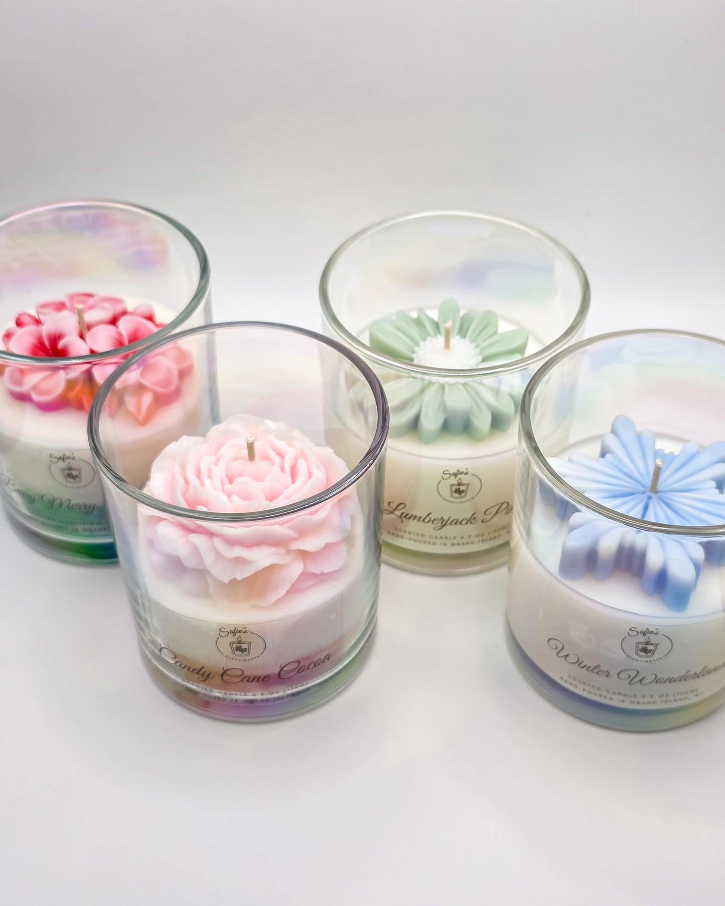 "Berry Merry Christmas" 6.5 oz Green & Red Berry Scented Candle