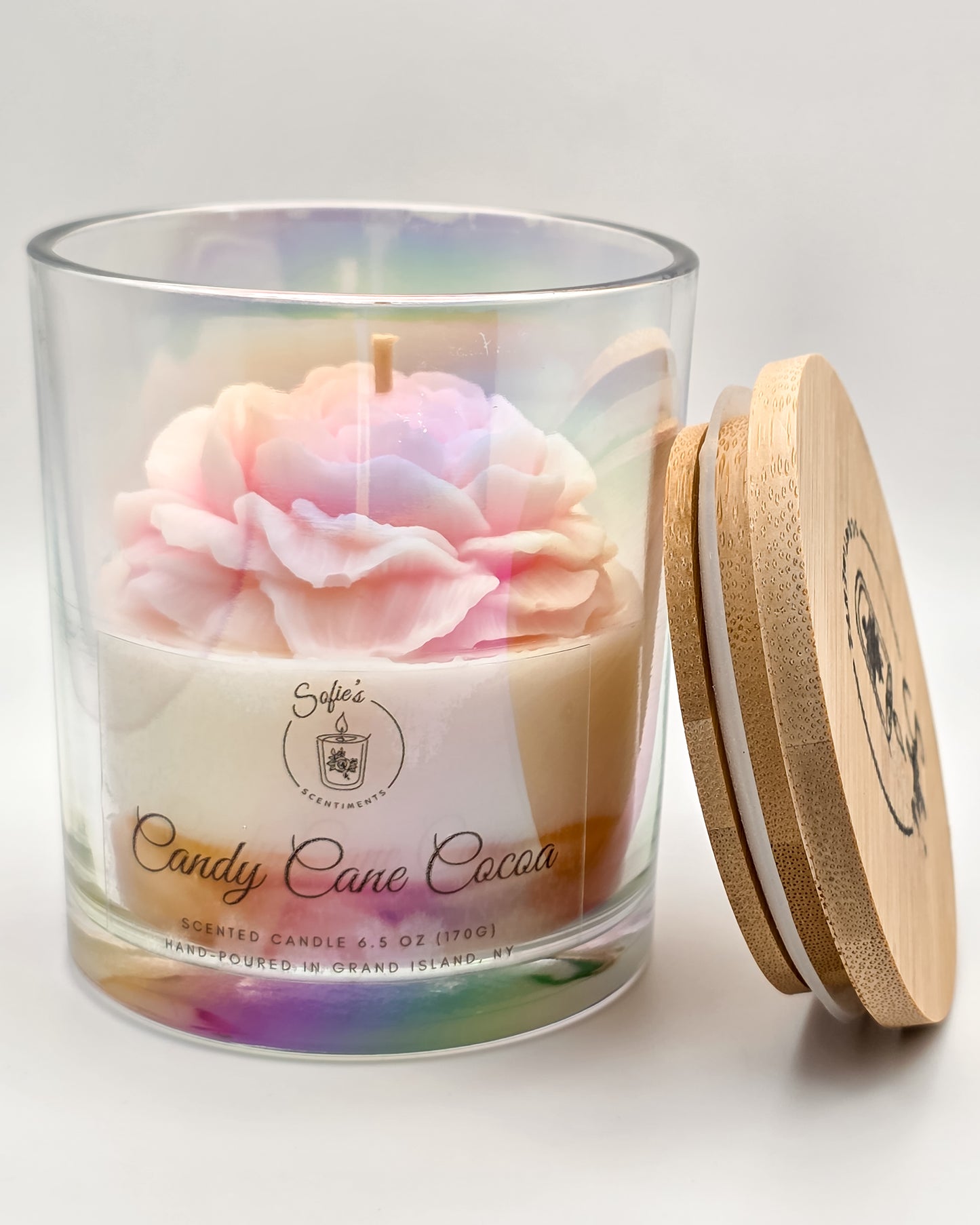 Candy Cane Cocoa Candle – Peppermint Mocha Chocolate & Vanilla Holiday Scent