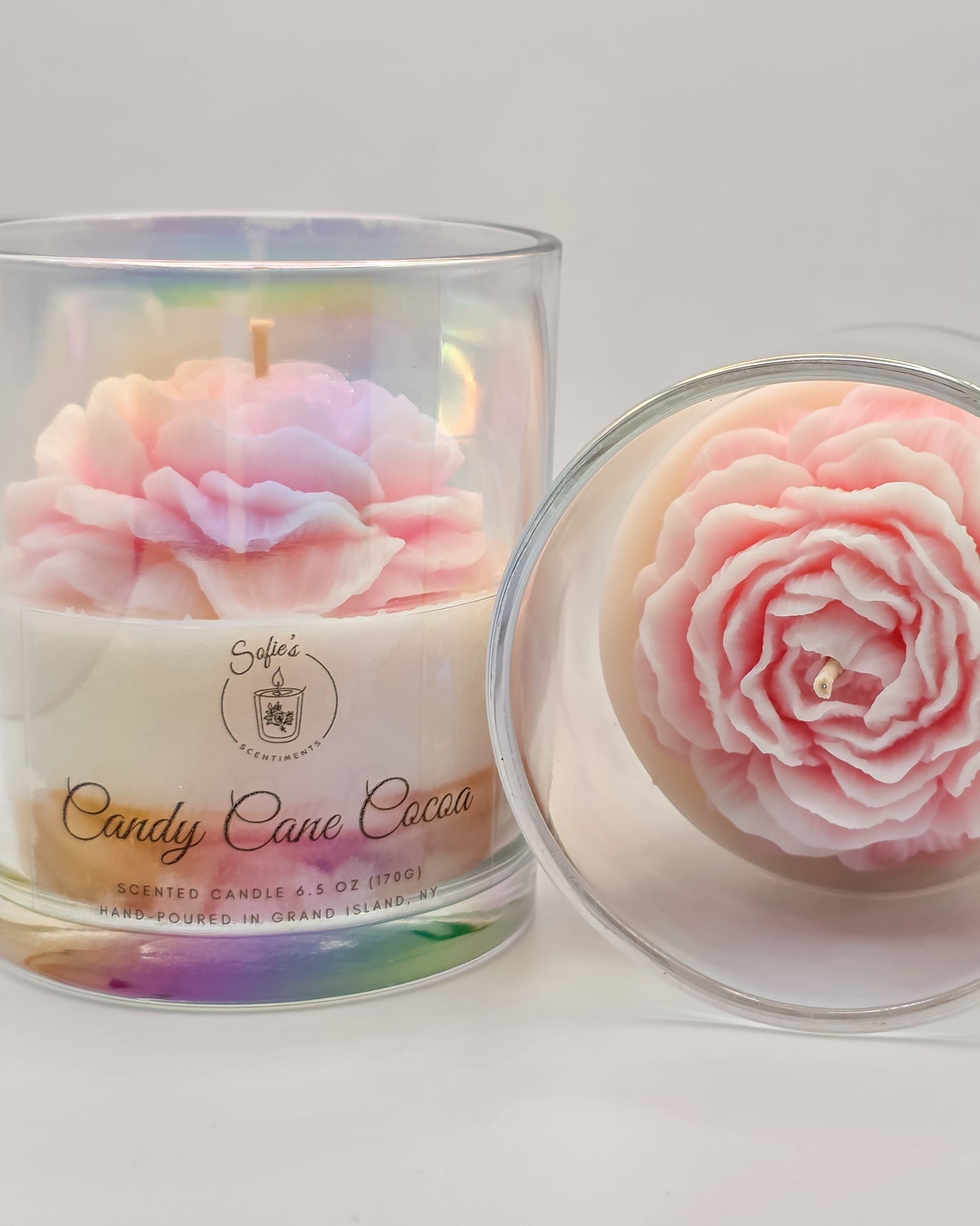 Candy Cane Cocoa Candle – Peppermint Mocha Chocolate & Vanilla Holiday Scent